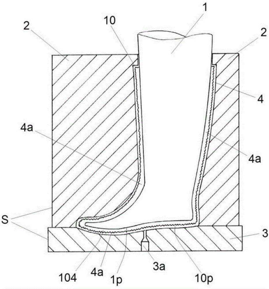 Manufacturing process of shoe with internally waterproofed fabric upper