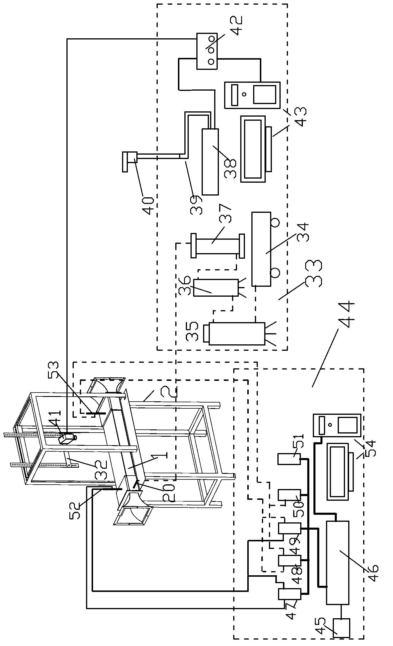 Flow field characteristic experiment device of combustion chamber of hydrogen-burning gas turbine