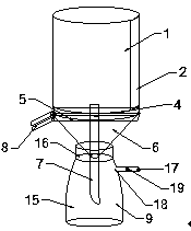 Liquid feeding and conveying instrument for glass product