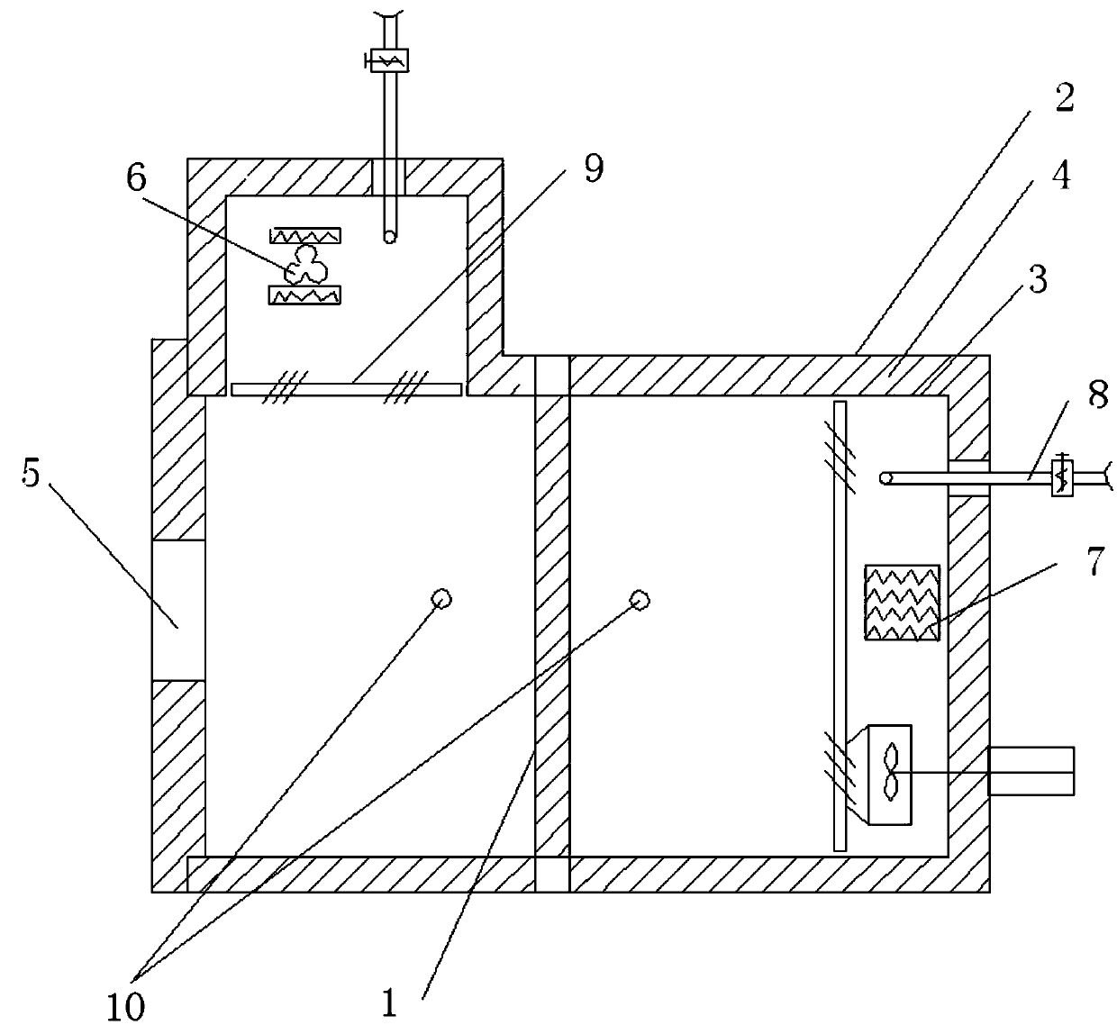 Device for realizing two-side temperature field environment test of test element