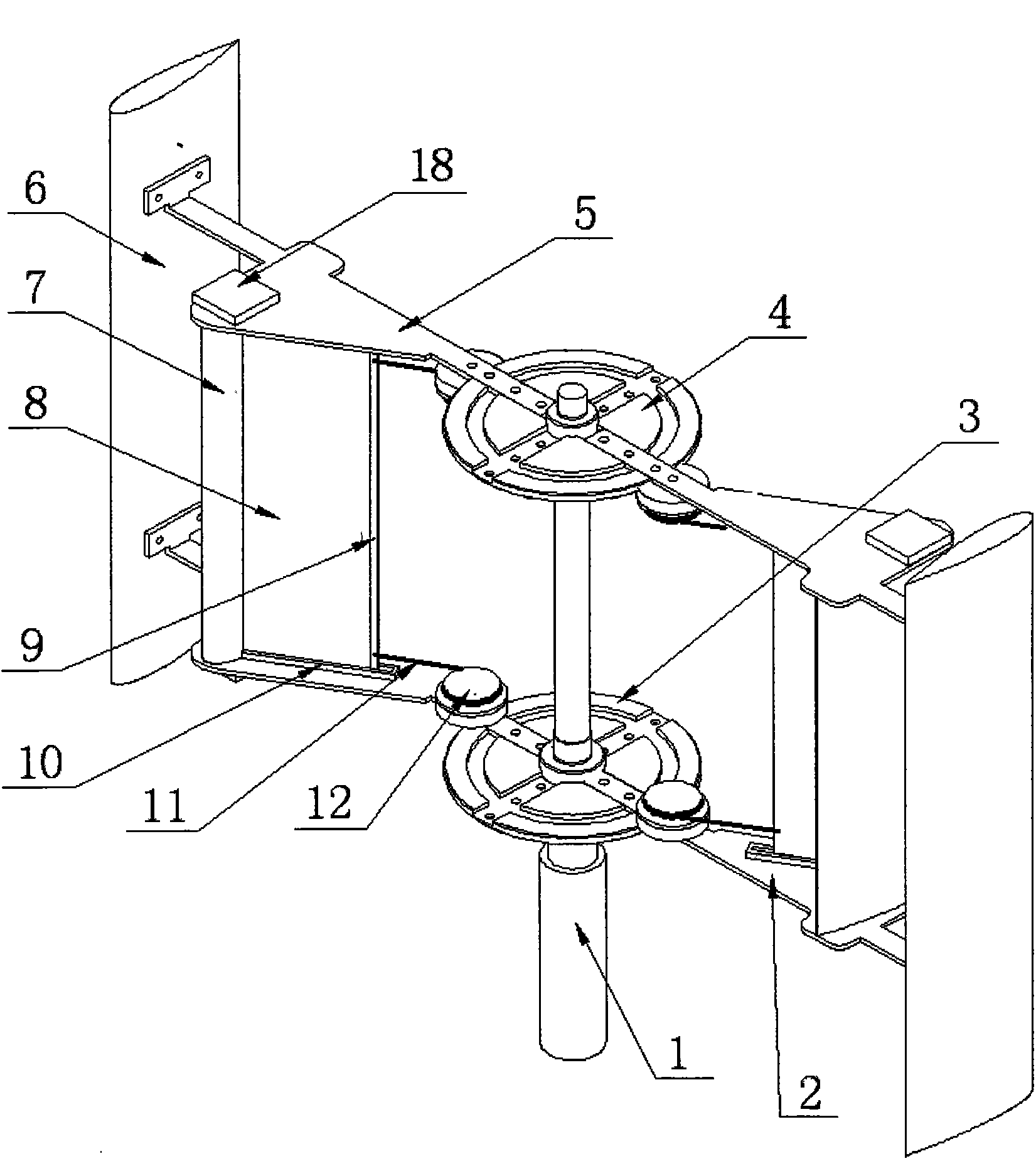 Flexible and retractable auxiliary blade mechanism of vertical-axis wind turbine
