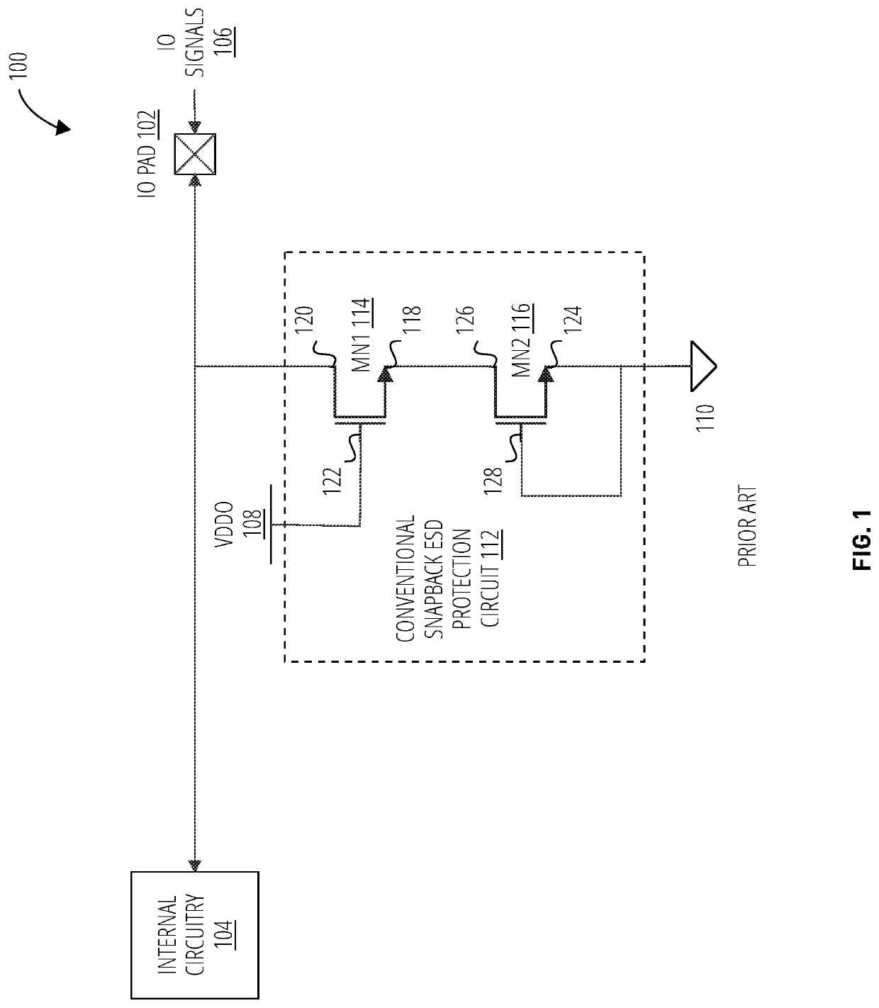 Snapback electrostatic discharge protection for electronic circuits