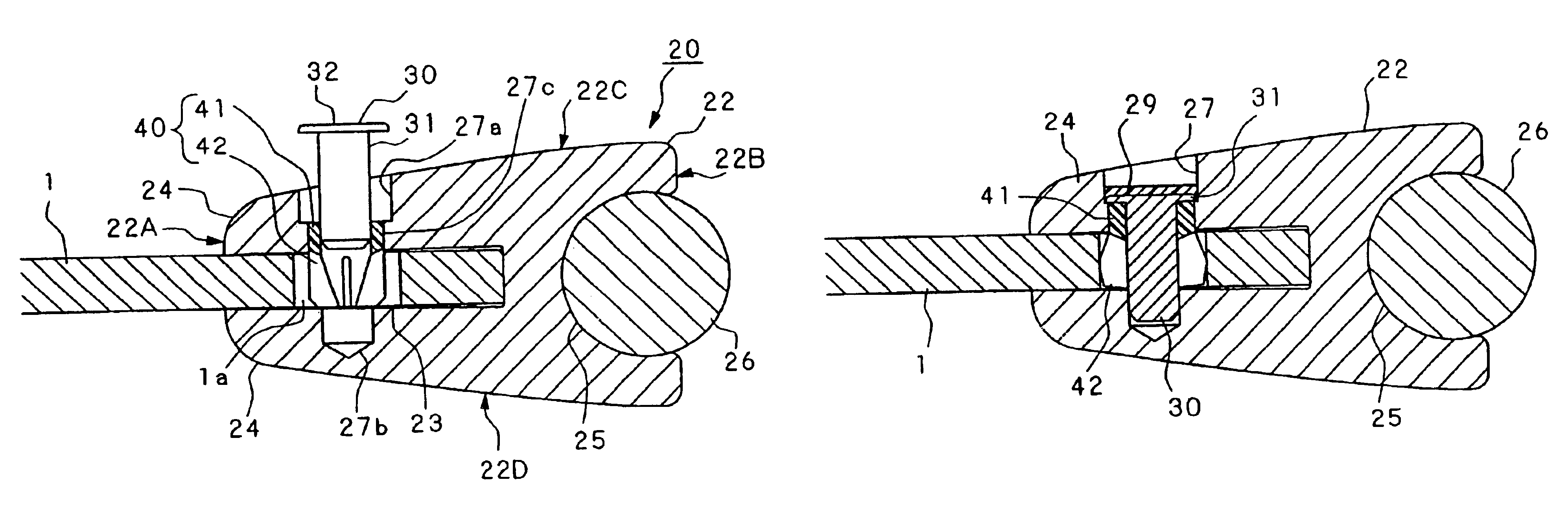 Edge insulating member for electrode plate, method of locking and unlocking the edge insulating member, and edge insulating member installation jig