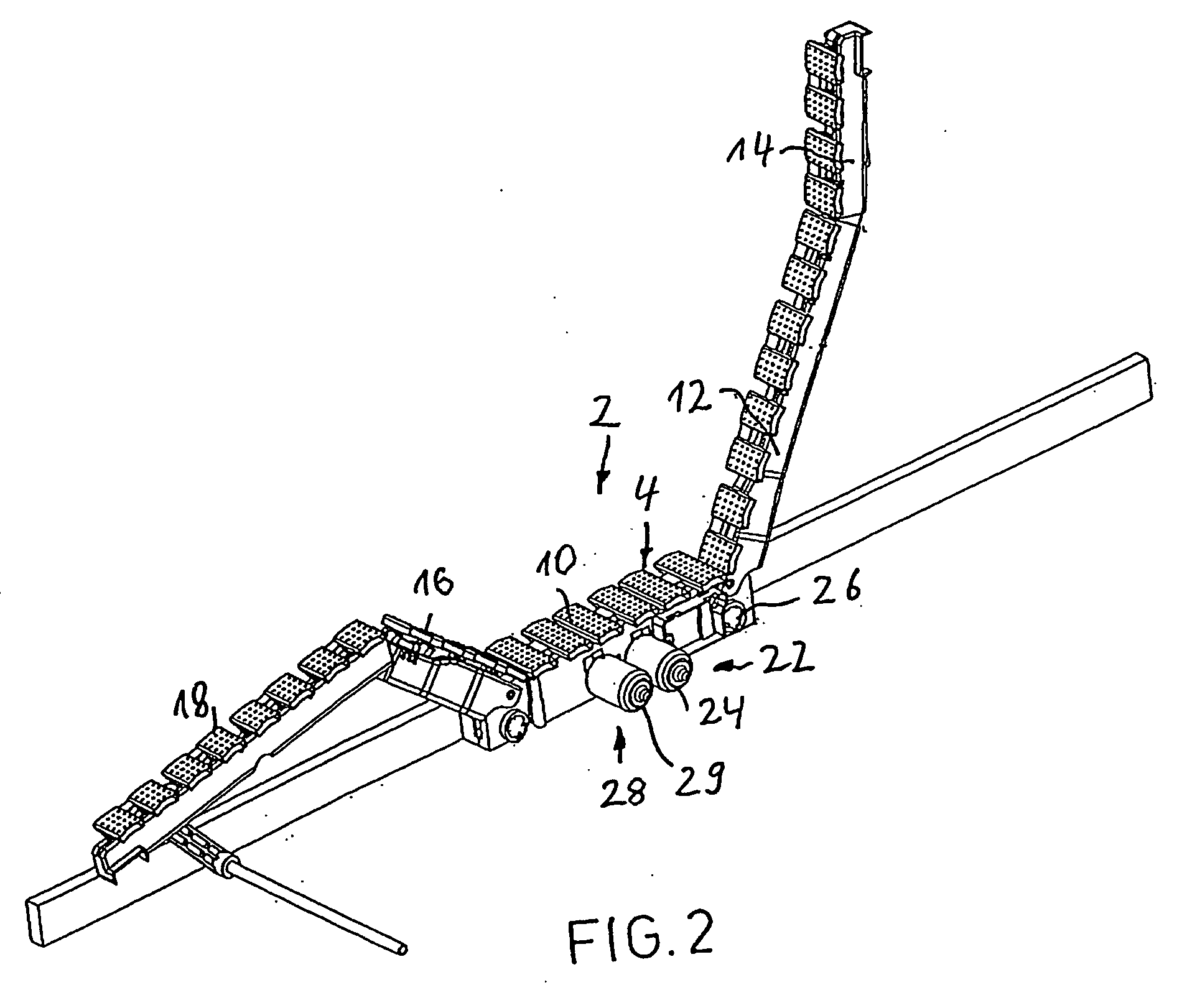 Modular system for assembling electromechanically adjustable supporting devices for upholstery of furniture for sitting or reclining