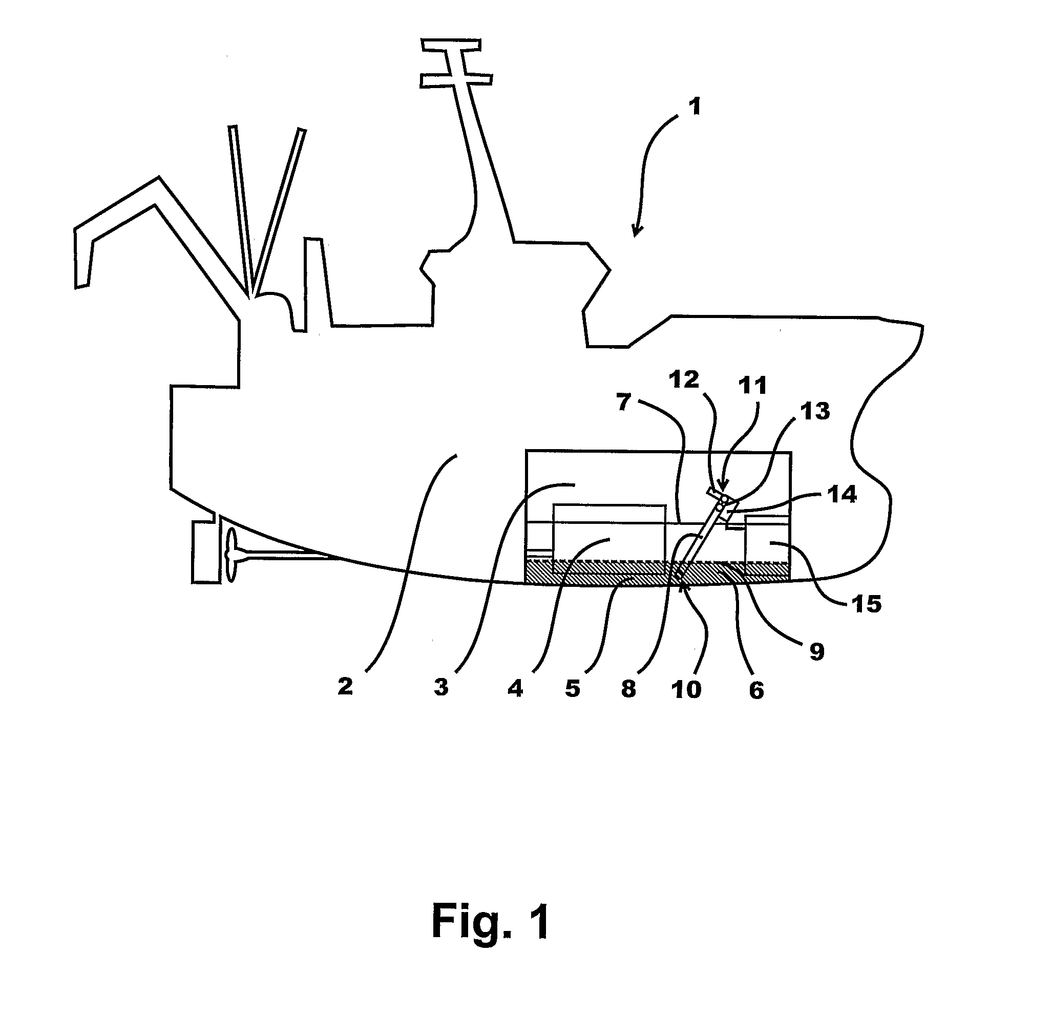 Ship with a contaminant separation device