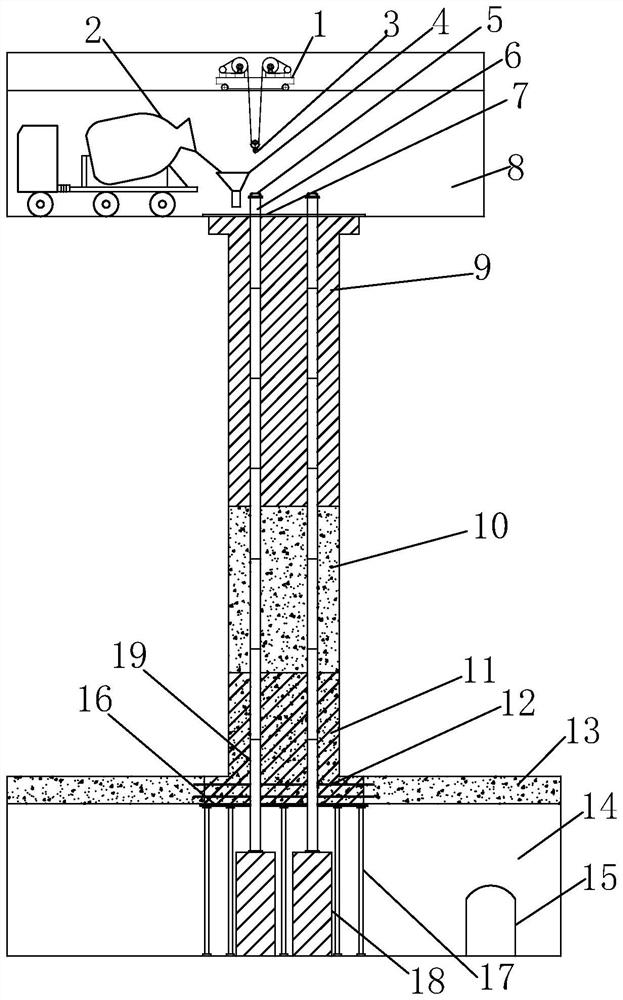 Pipeline laying and concrete structure in high-fall pipe well and construction method