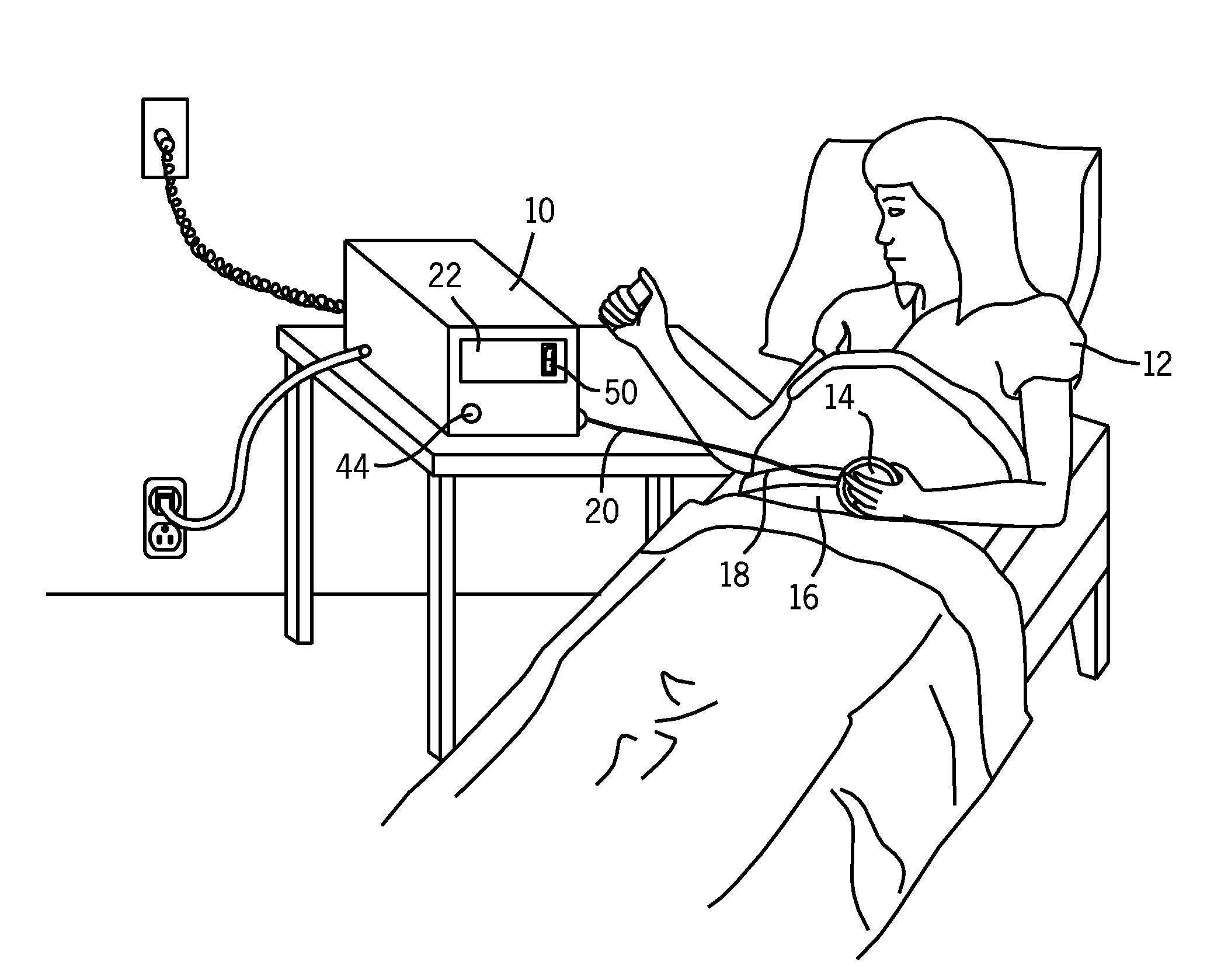 Manual ultrasound power control to monitor fetal heart rate depending on the size of the patient