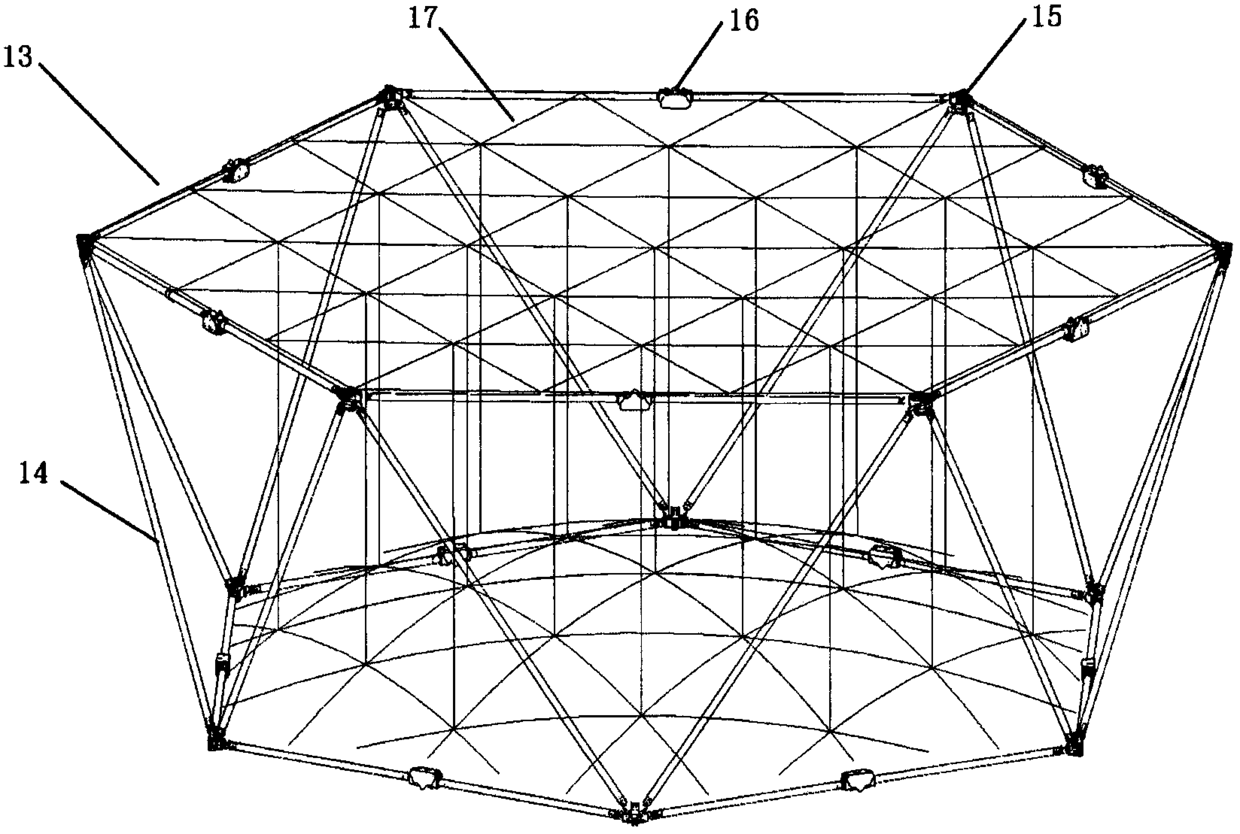 An assembly device for a space-assembled antenna assembly unit