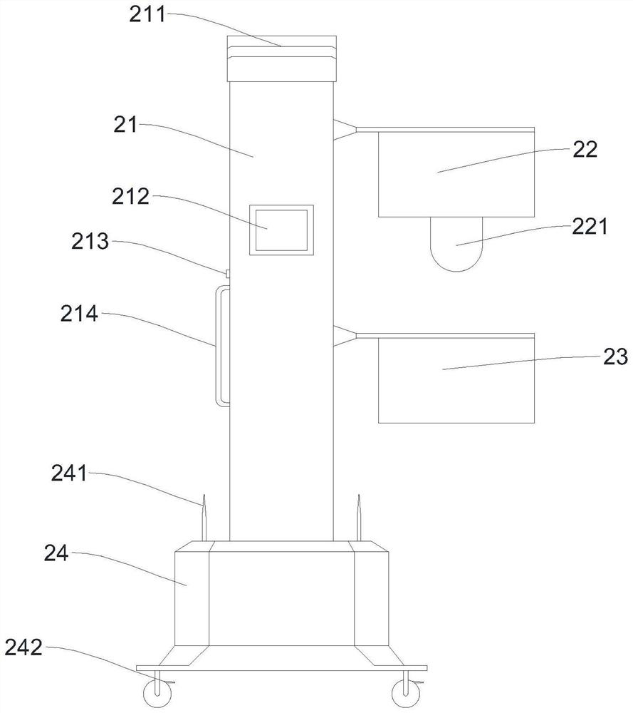 Medical X-ray vertical radiography rack protection device and using method thereof