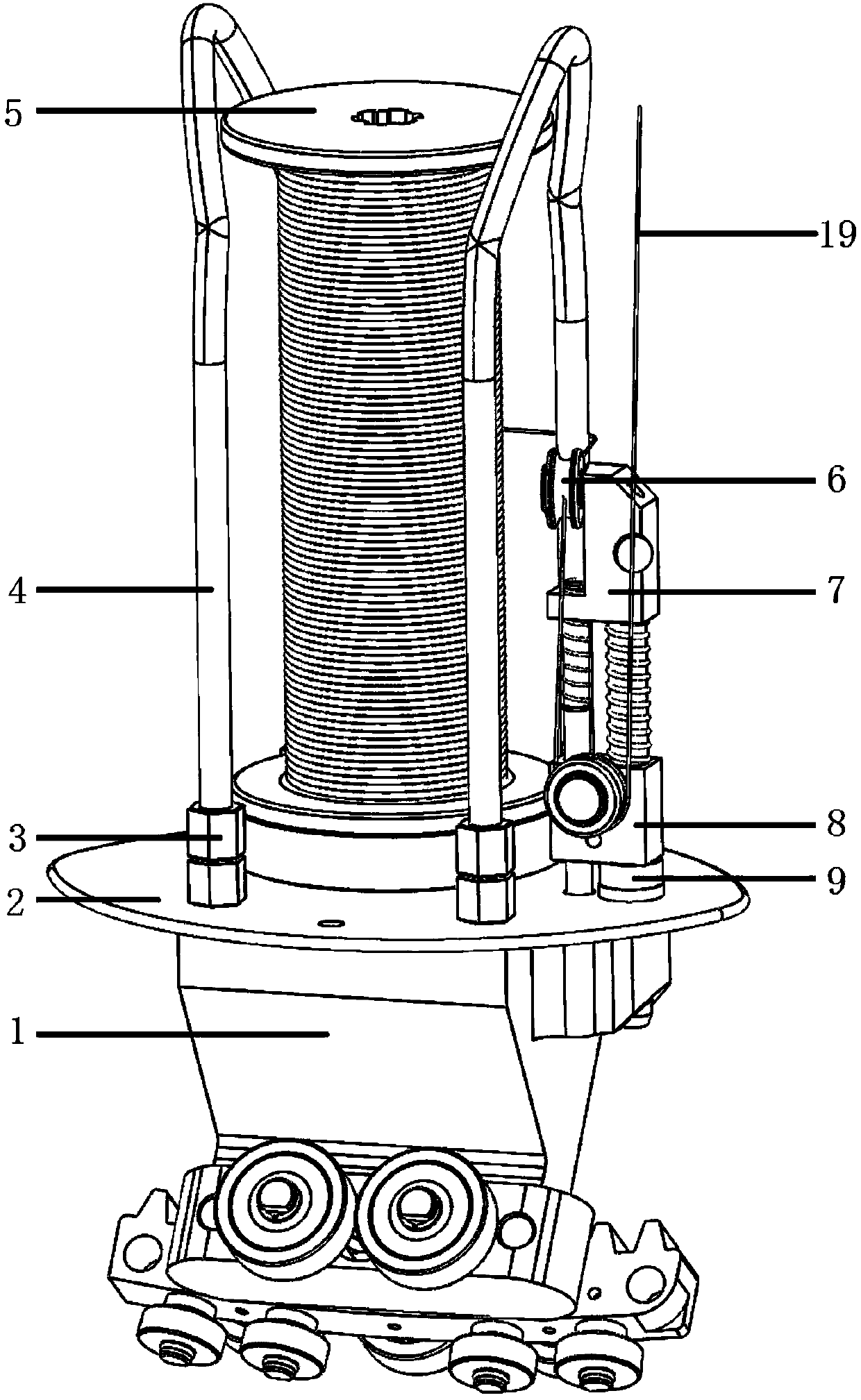 Braiding machine inner spindle