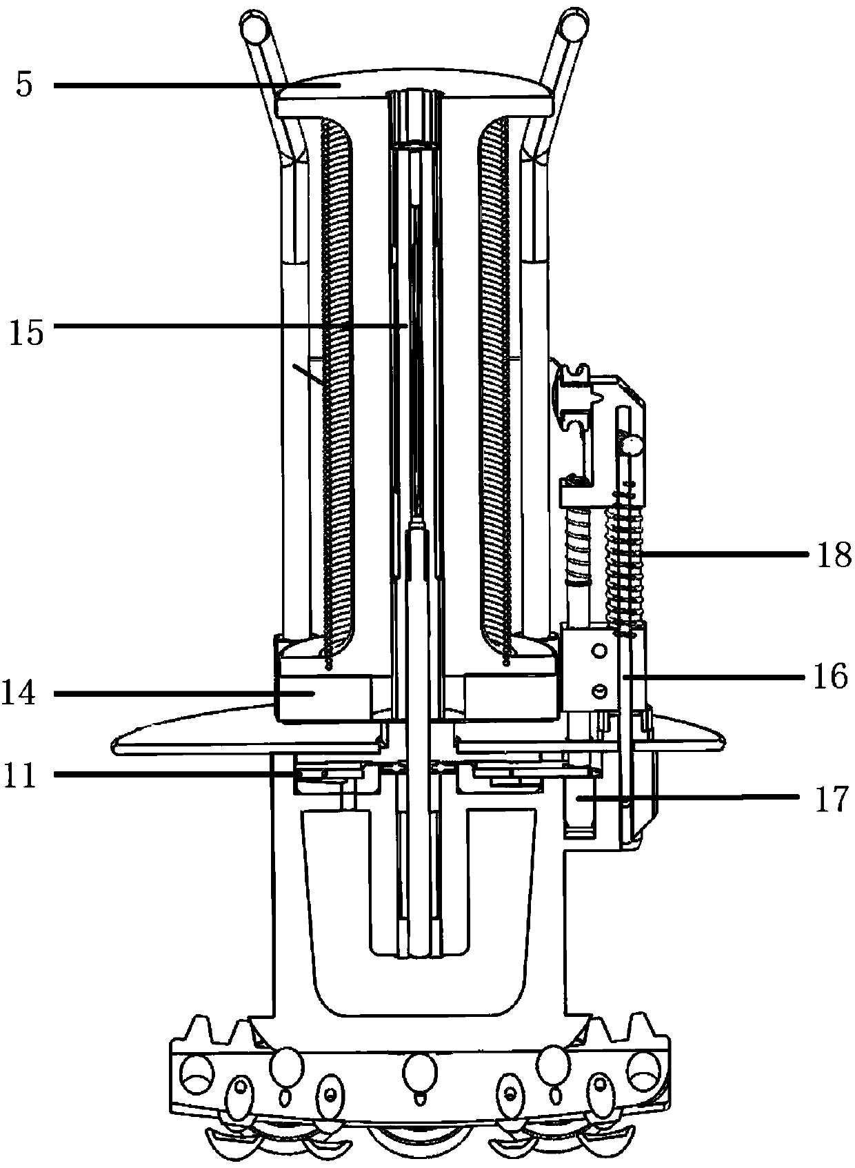 Braiding machine inner spindle