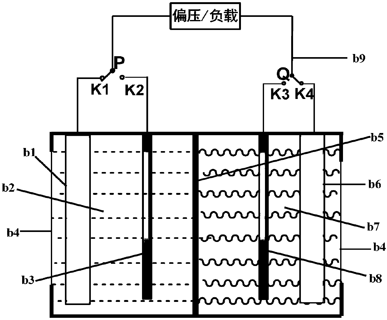 A photoelectrochemical energy storage battery based on a water-soluble fast reaction kinetic pair