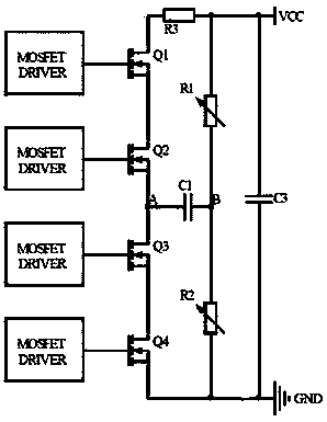 Asymmetric waveform pulse power supply