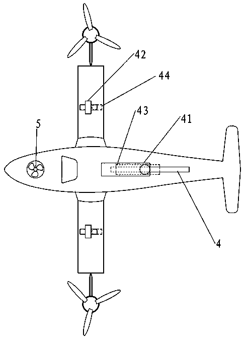 Vertically-lifted fixed wing aircraft with balancing mechanism