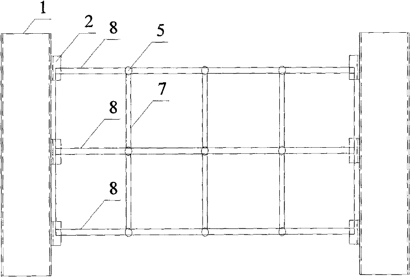 Template support system of box type girder cast-in-place concrete floor plate of steel frame construction