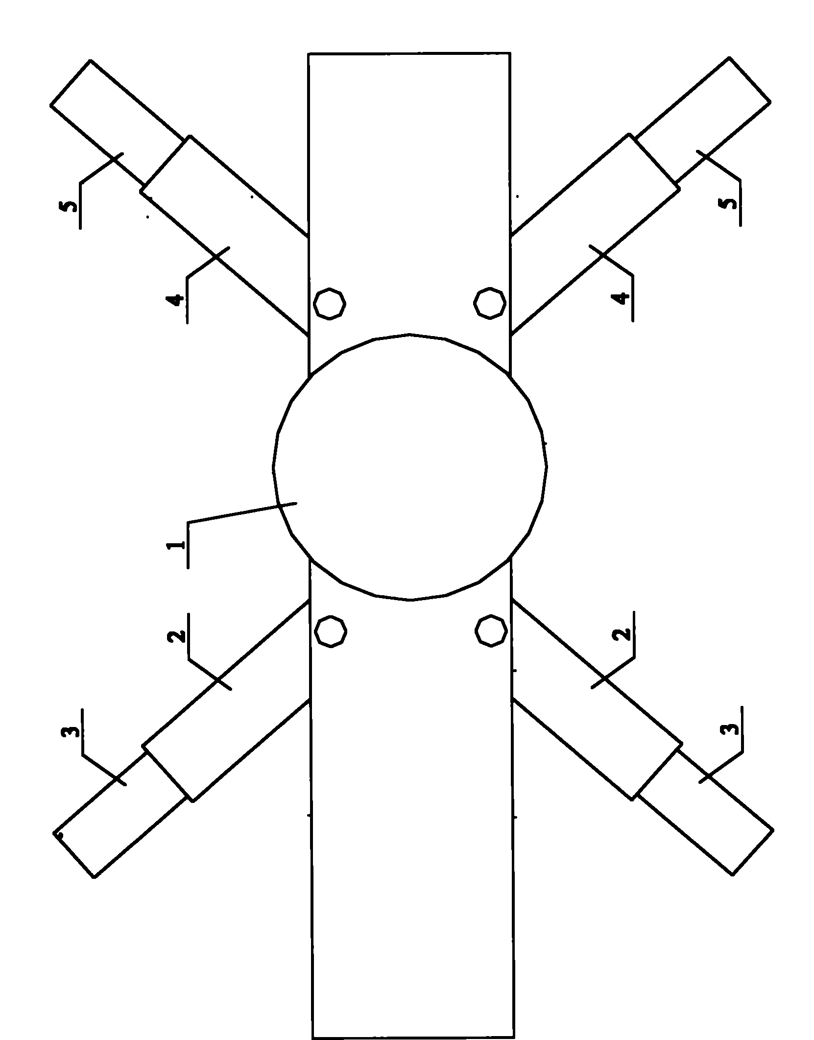 Wheel type engineering machinery and device for dismounting and mounting outrigger hinge pins thereof