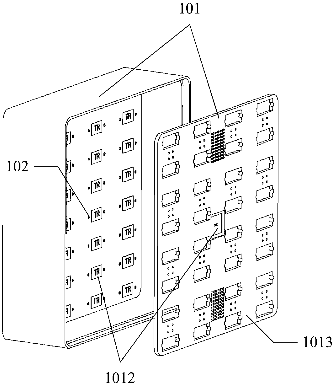 Multi-beam tile type TR component