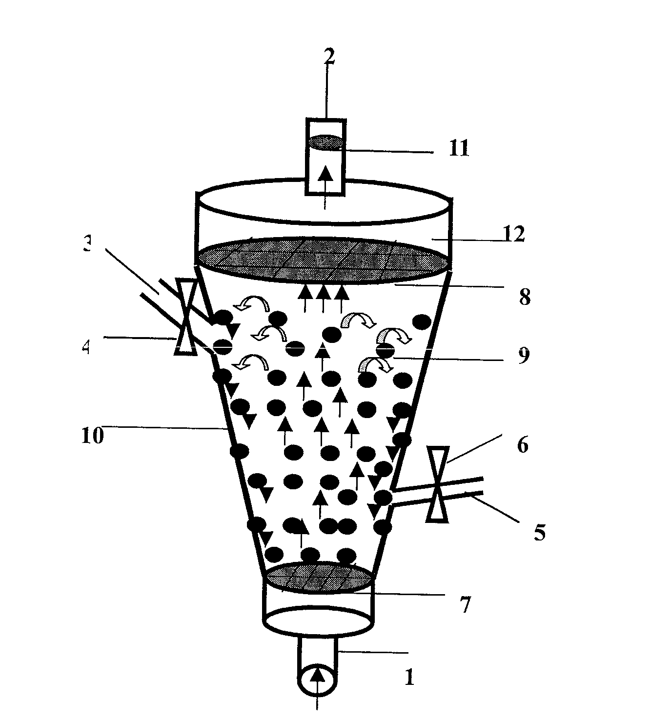 Microcapsule suspension type fluidized bed type bioreactor for artificial liver