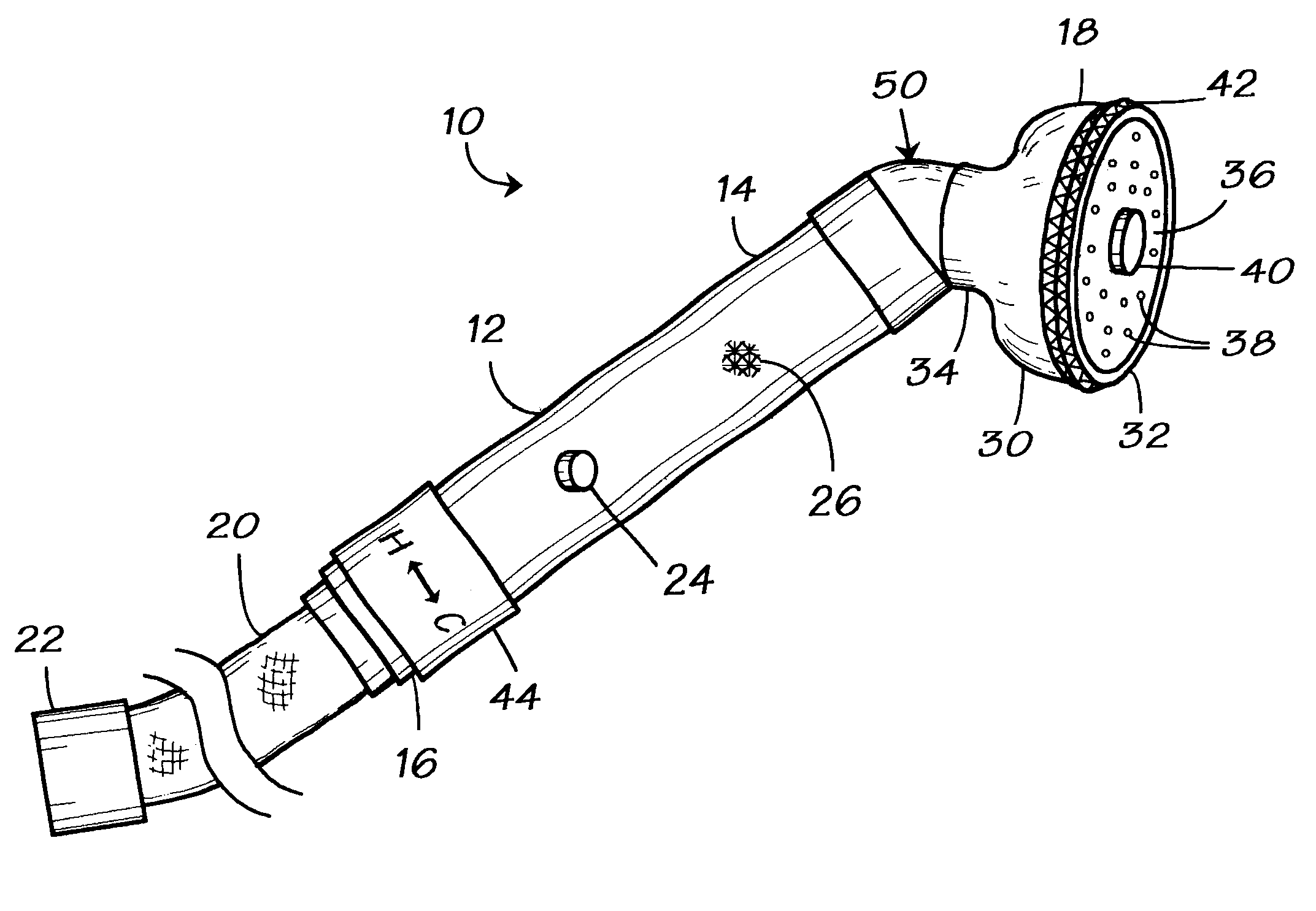 Adjustable hand-held shower apparatus