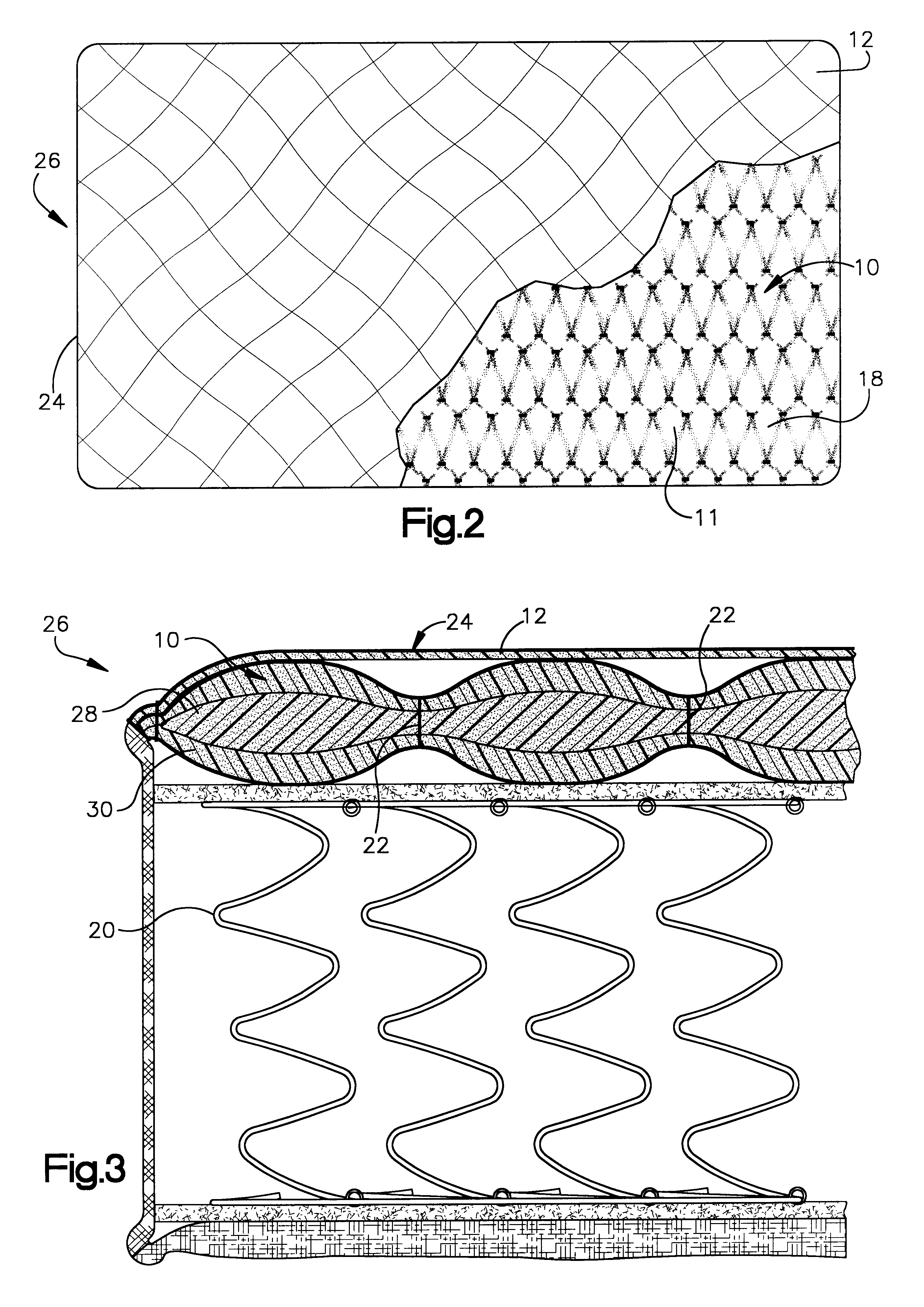 Quilt-stitched internal mattress pillows