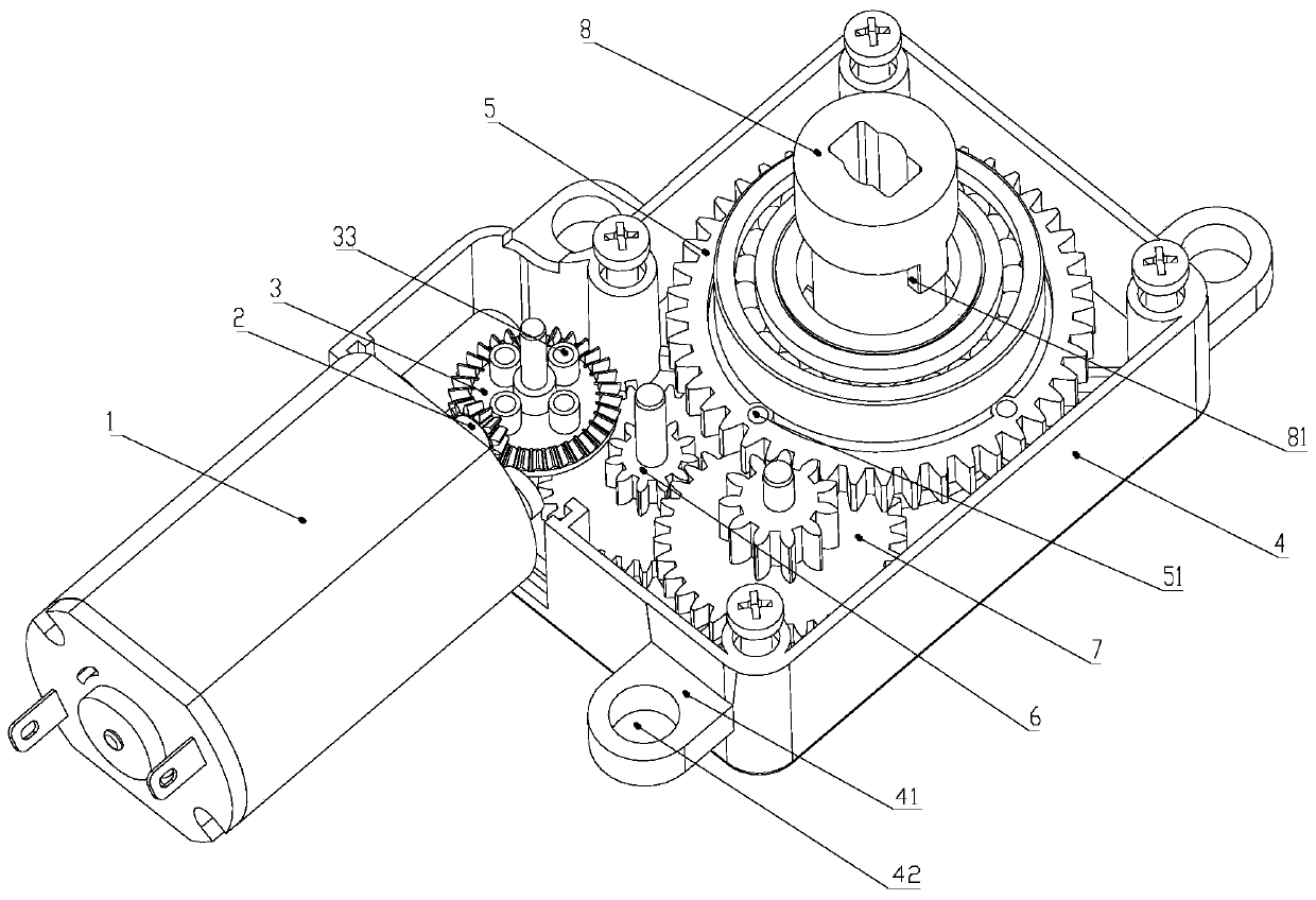 Lock and speed reducer thereof