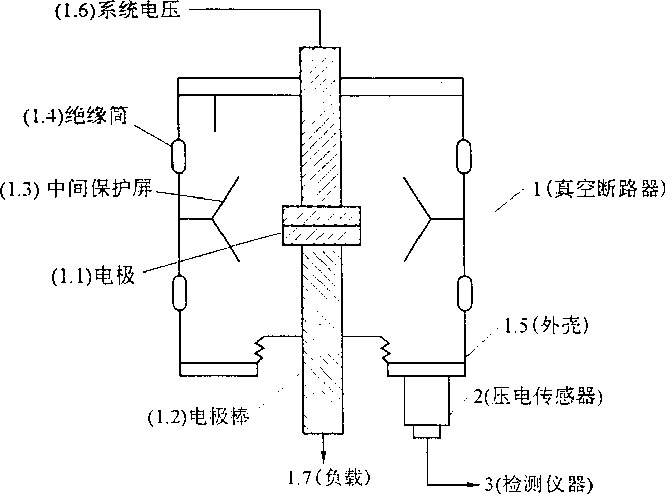 Ultrasonic vacuum degree detection method and detector for vacuum breaker