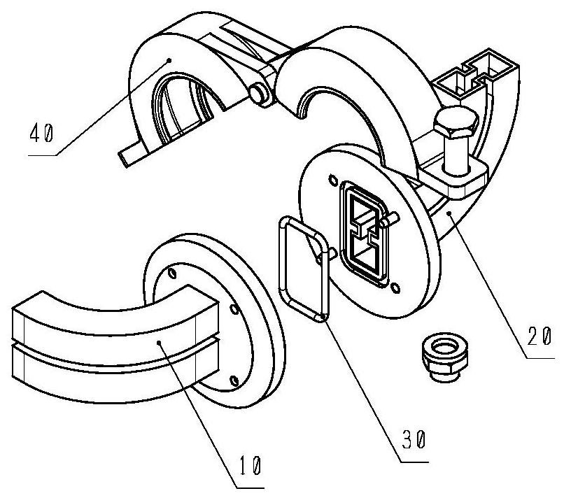 Waveguide flange capable of realizing quick assembly, disassembly and sealing and connecting device thereof