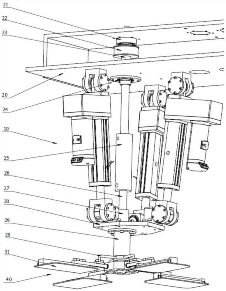 Adjusting device for trowel plate of floor troweling machine and floor troweling machine including the device