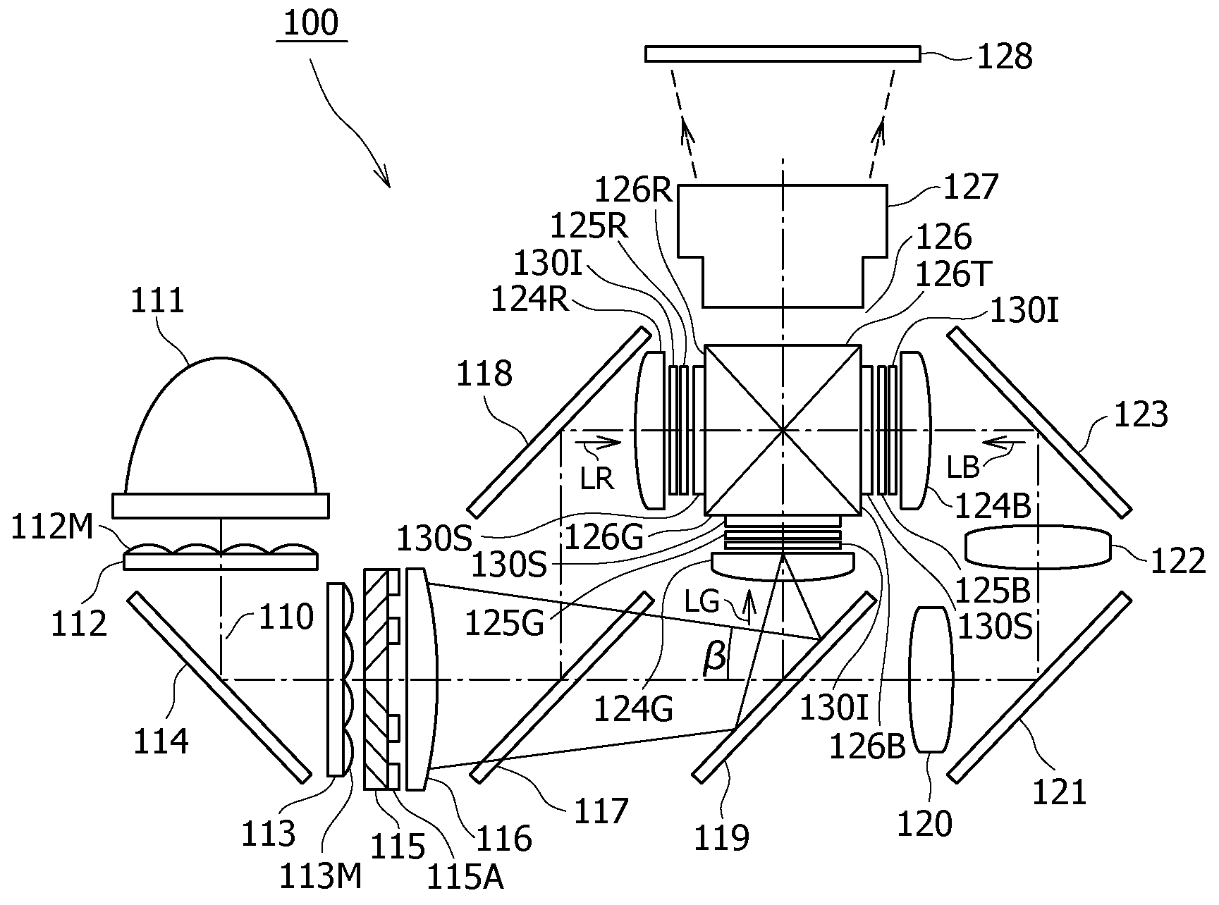 Liquid crystal display device and projection-type display device