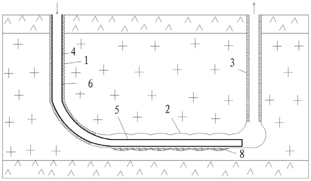 Groove expansion method in full horizontal section of butt joint shaft in ultra-deep salt mine