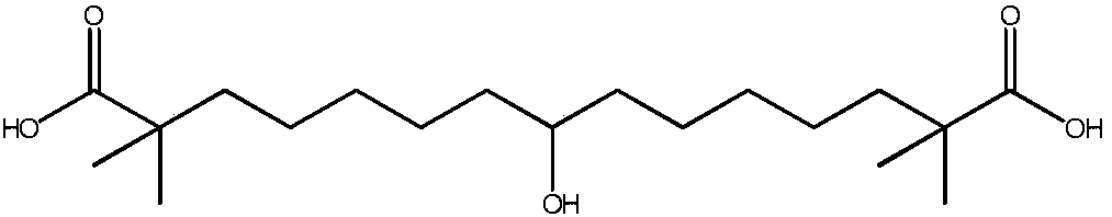 Synthetic method for 8-hydroxyl-2,2,14,14-tetramethyl-pentadecanedioic acid