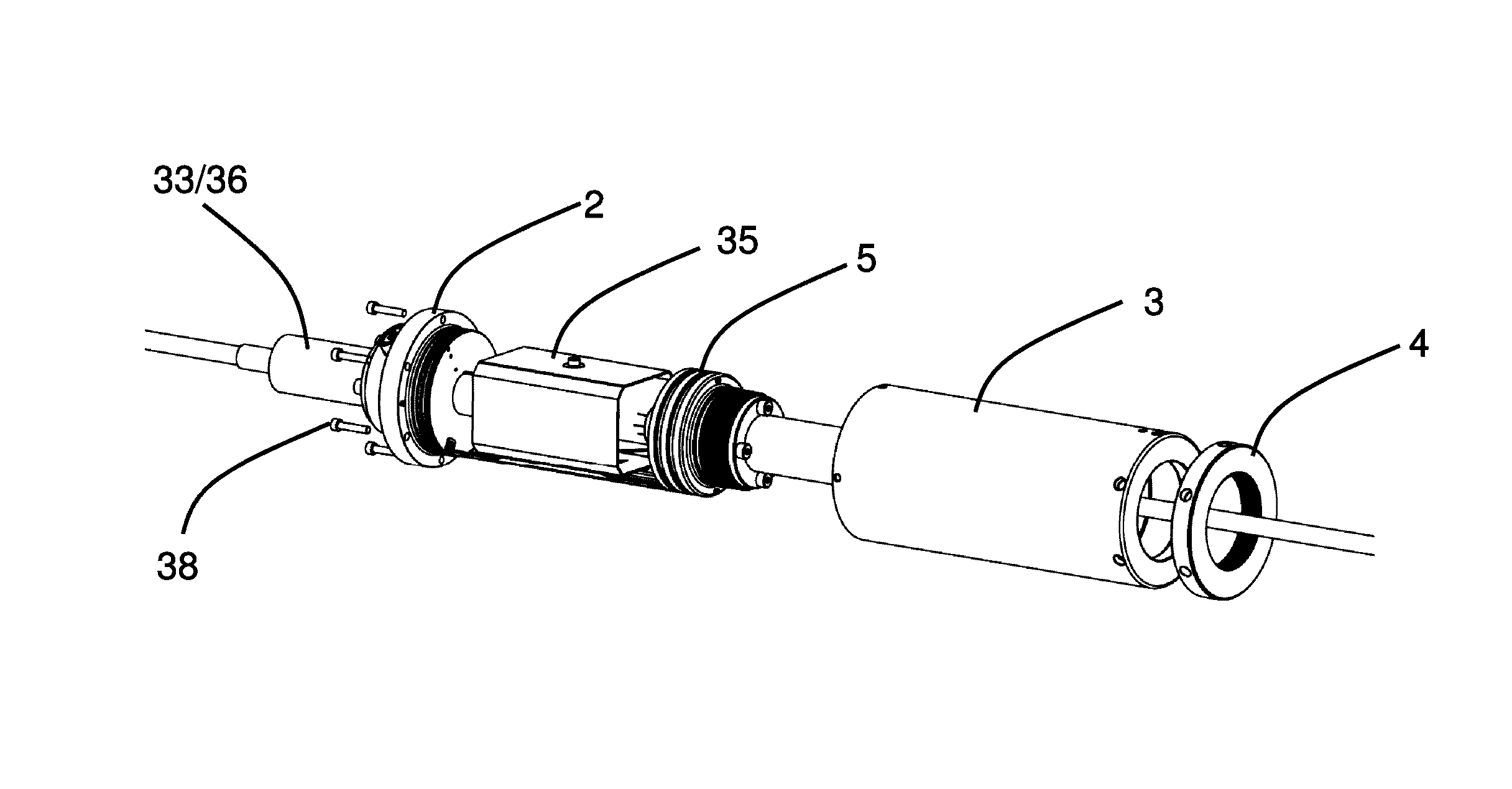 Cylindrical housing with locking ring