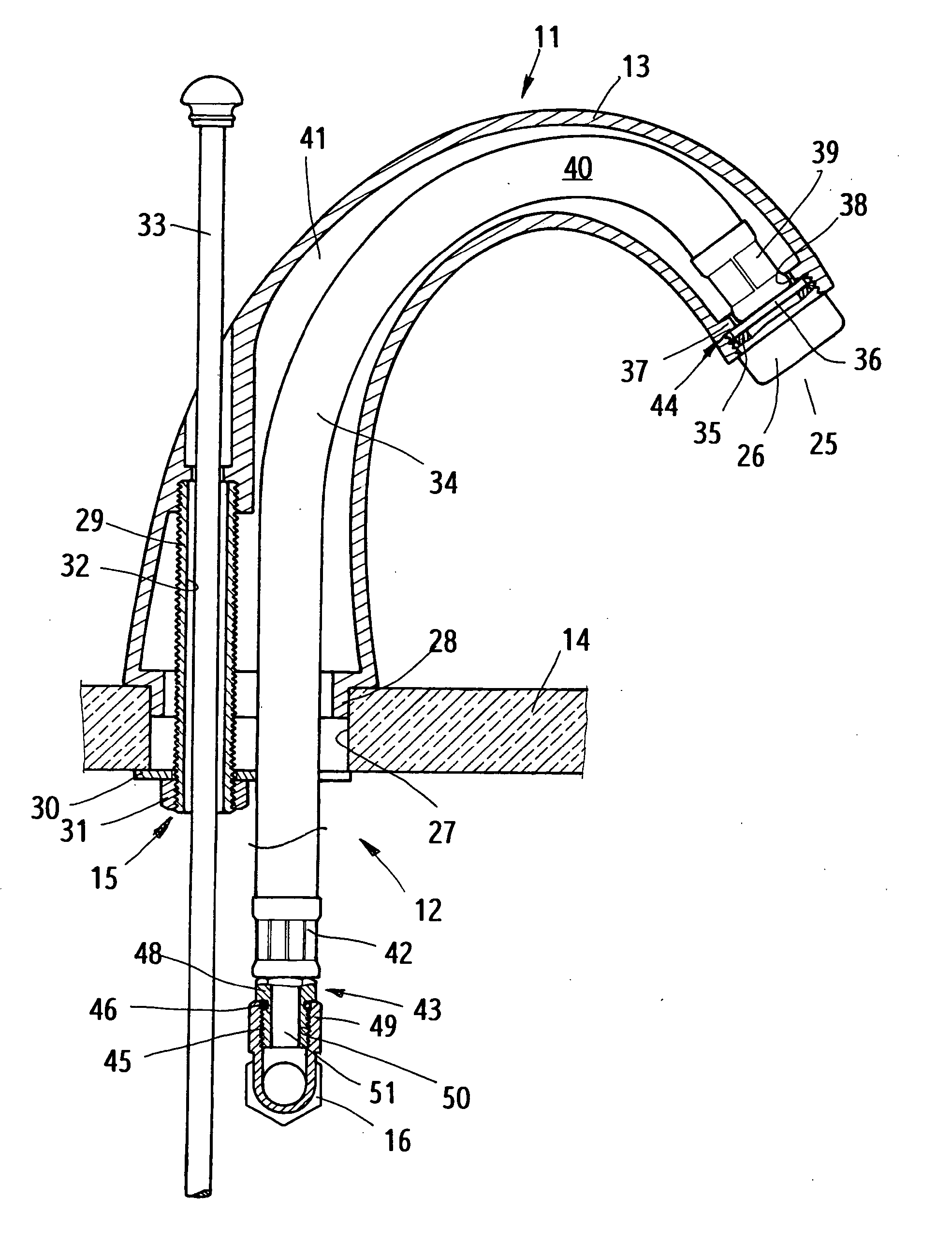 Water-flow guide device of faucet