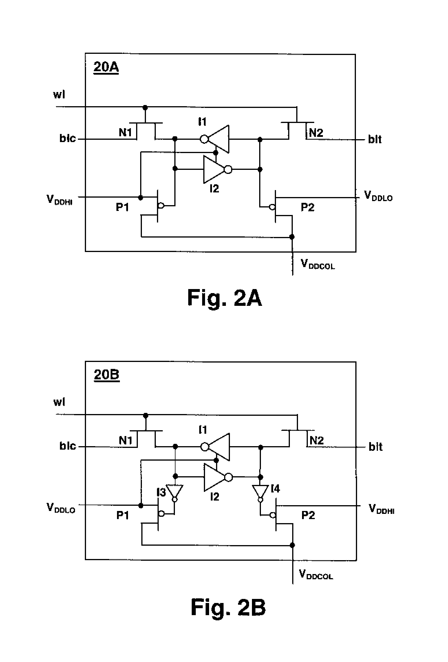 Energy efficient storage device using per-element selectable power supply voltages