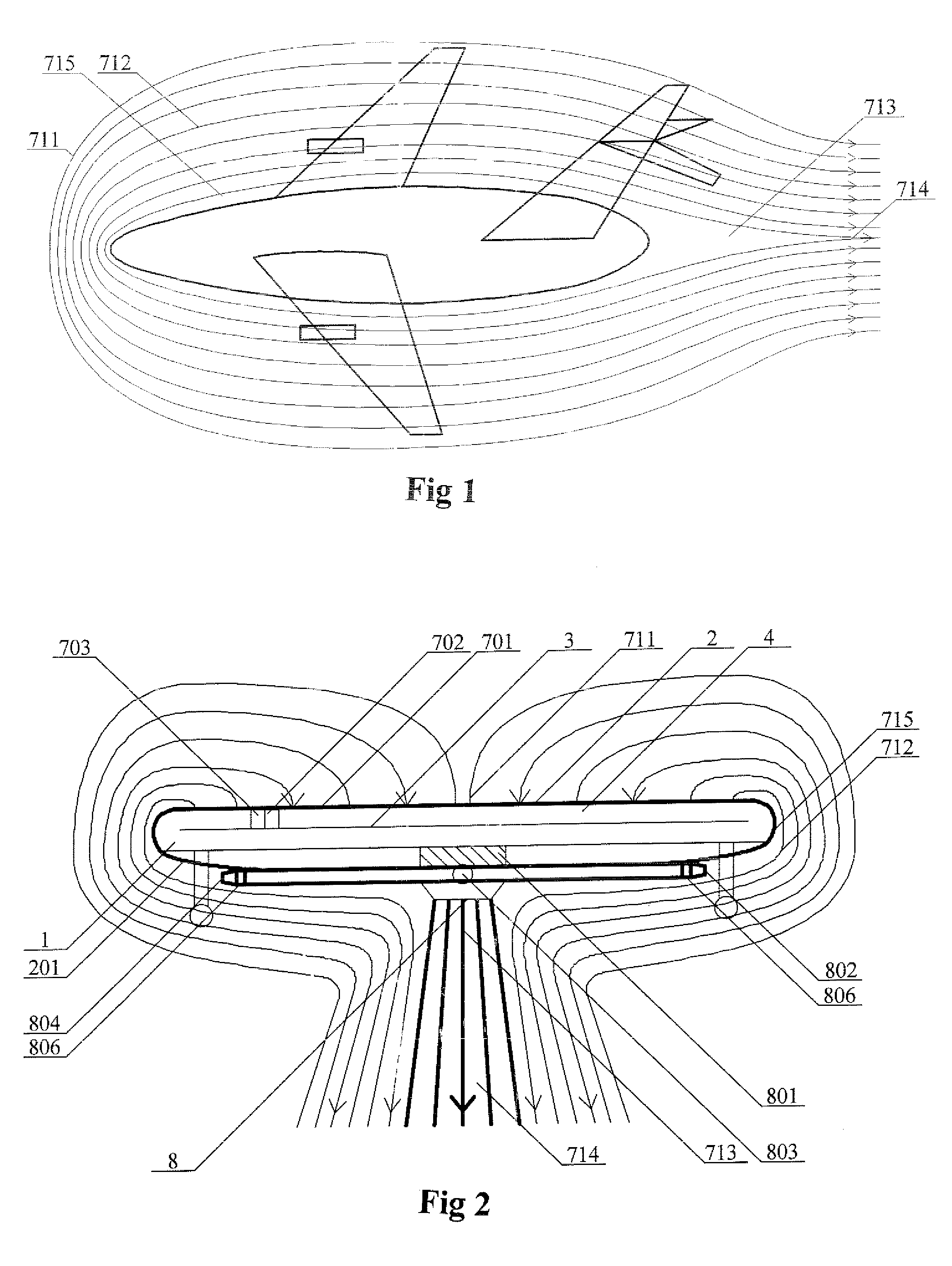 Aircraft generating a lift from an interior thereof