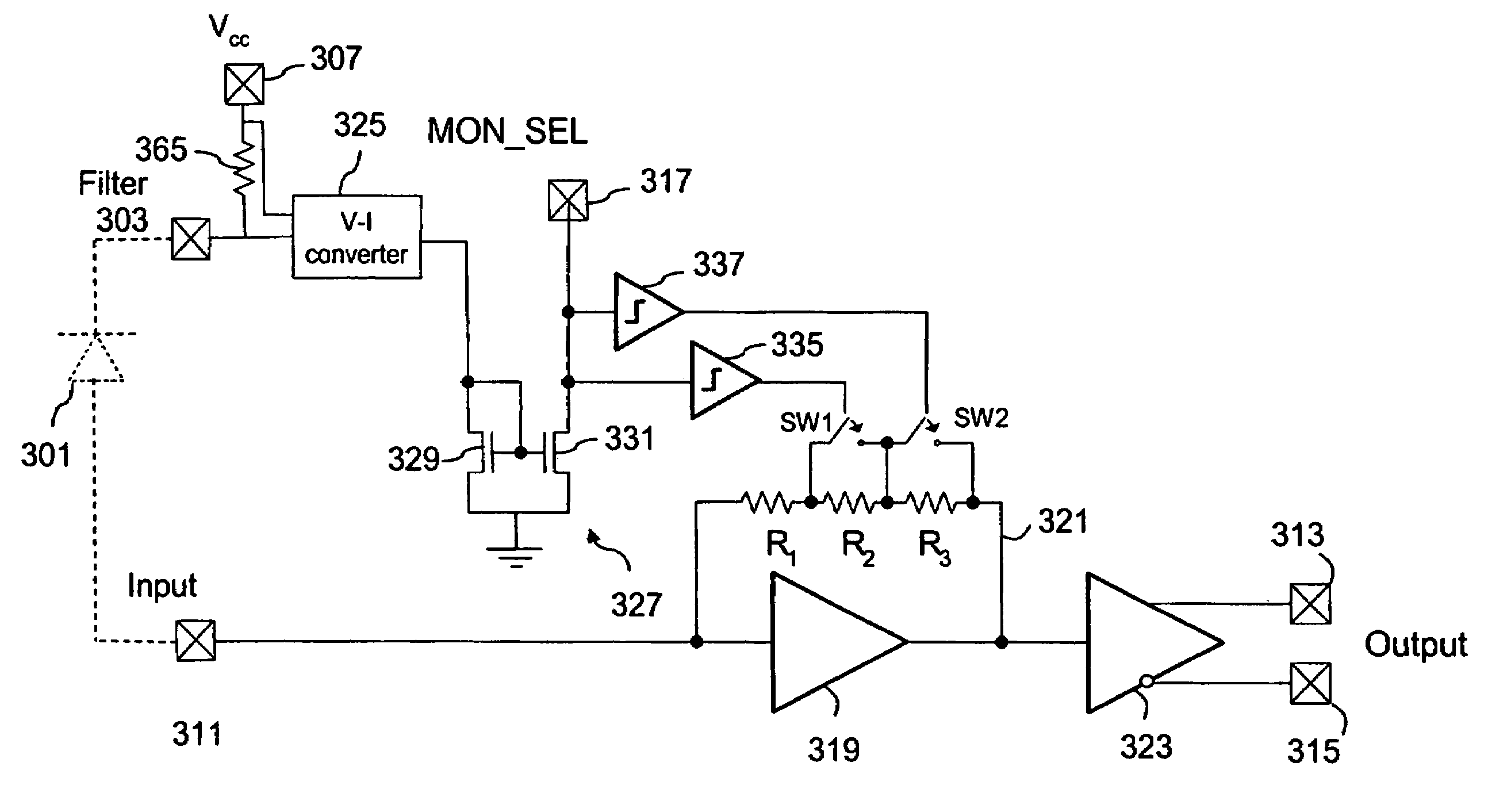 Variable bandwidth transimpedance amplifier with one-wire interface