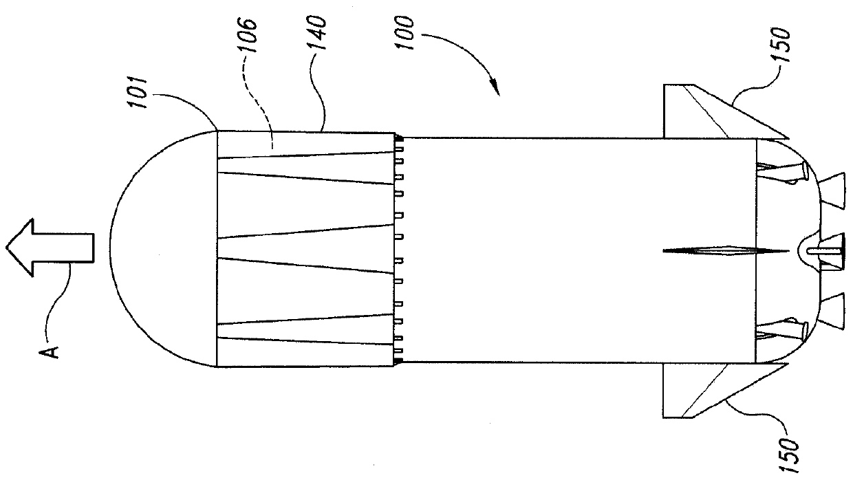 Launch vehicle with annular outer element and related systems and methods