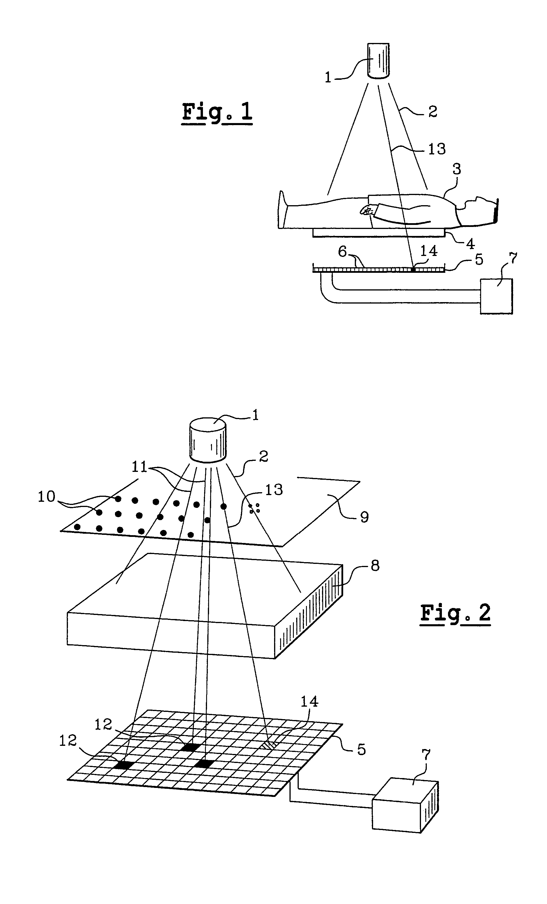 Method for estimating a scattered radiation, particularly to correct tomography or bone densitometry measurements