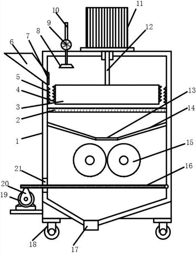 Coal mine pulverizing and screening device