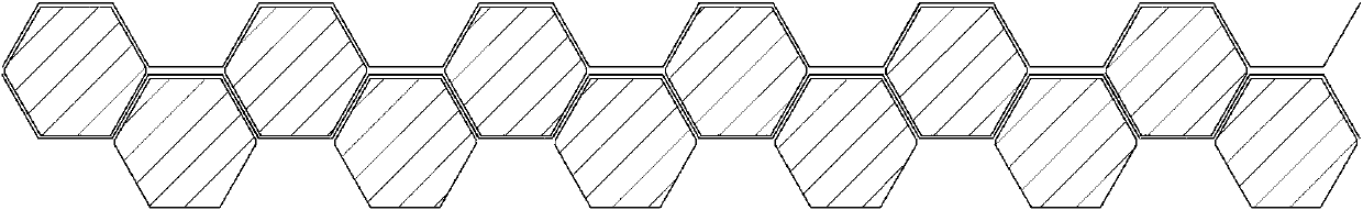 A hexagonal honeycomb and its preparation method and application