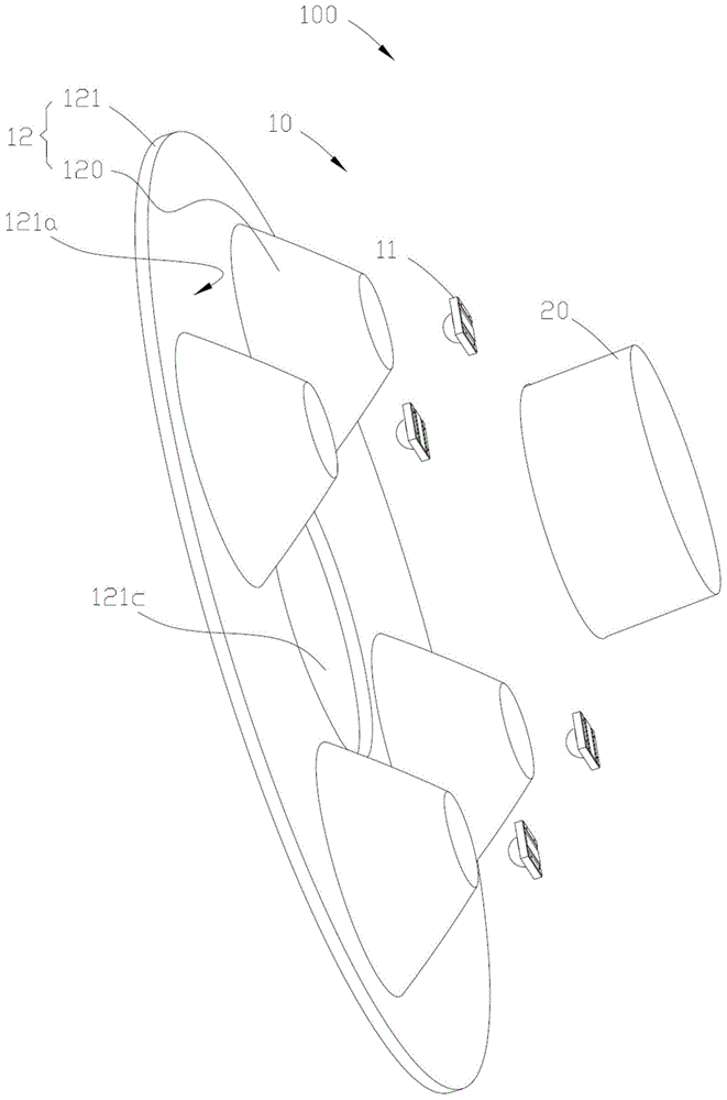 Lens assembly, light supplementing assembly and camera with light supplementing assembly