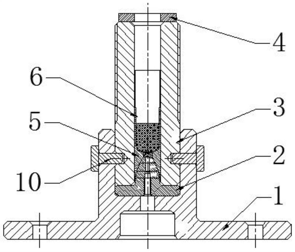 Fuel press-fitting mold for cylinder thin-wall structure projectile body and using method of fuel press-fitting mold