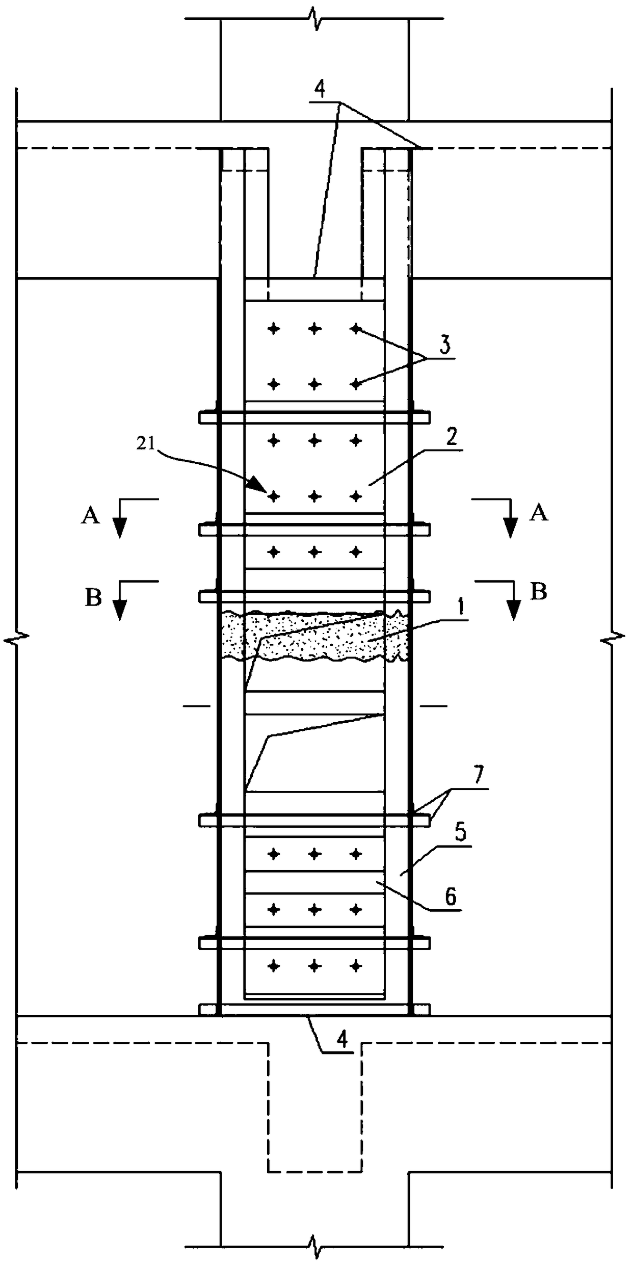 Reinforced structure and reinforced method for large-tonnage concrete column replacement