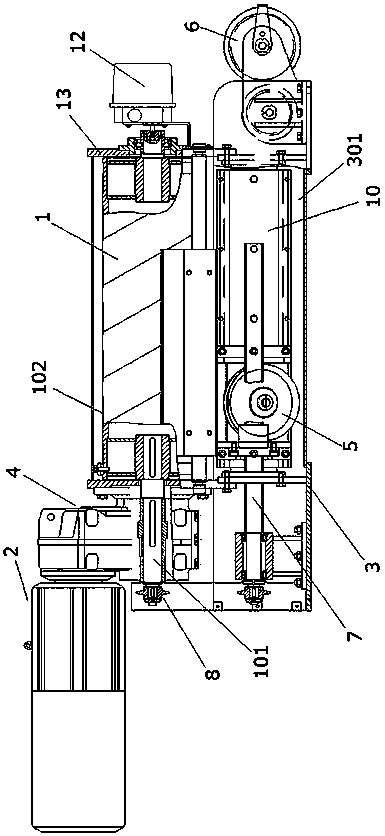 Self-rope-arranging winch