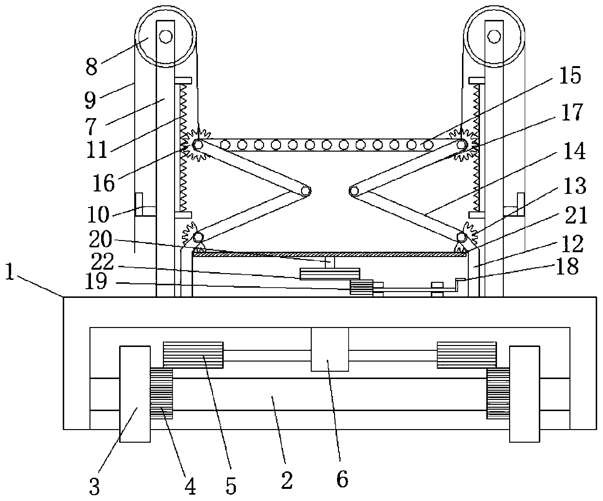 Fabric hanging device for textile workshop