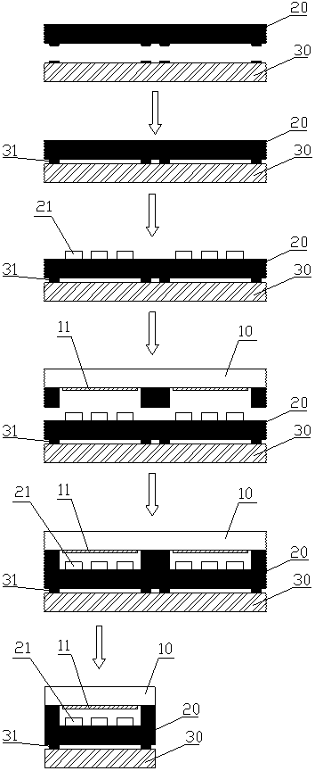 Stacked mems sensor package, chip and manufacturing method thereof