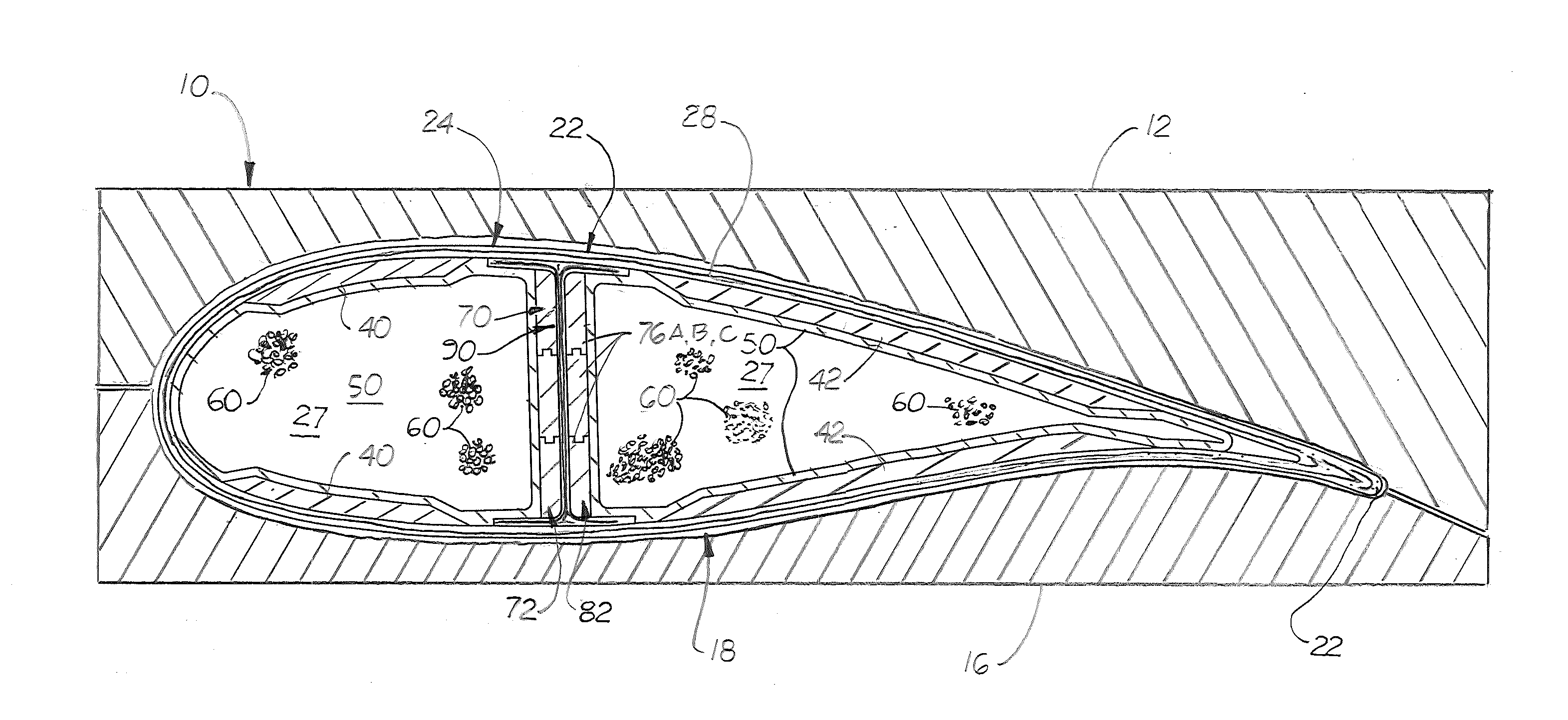 Method of Manufacturing Hollow Composite Parts with In Situ Formed Internal Structures