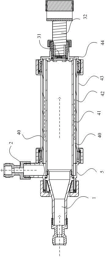 Overflowing-type axial turnover outlet water sterilizing apparatus and water purifying device
