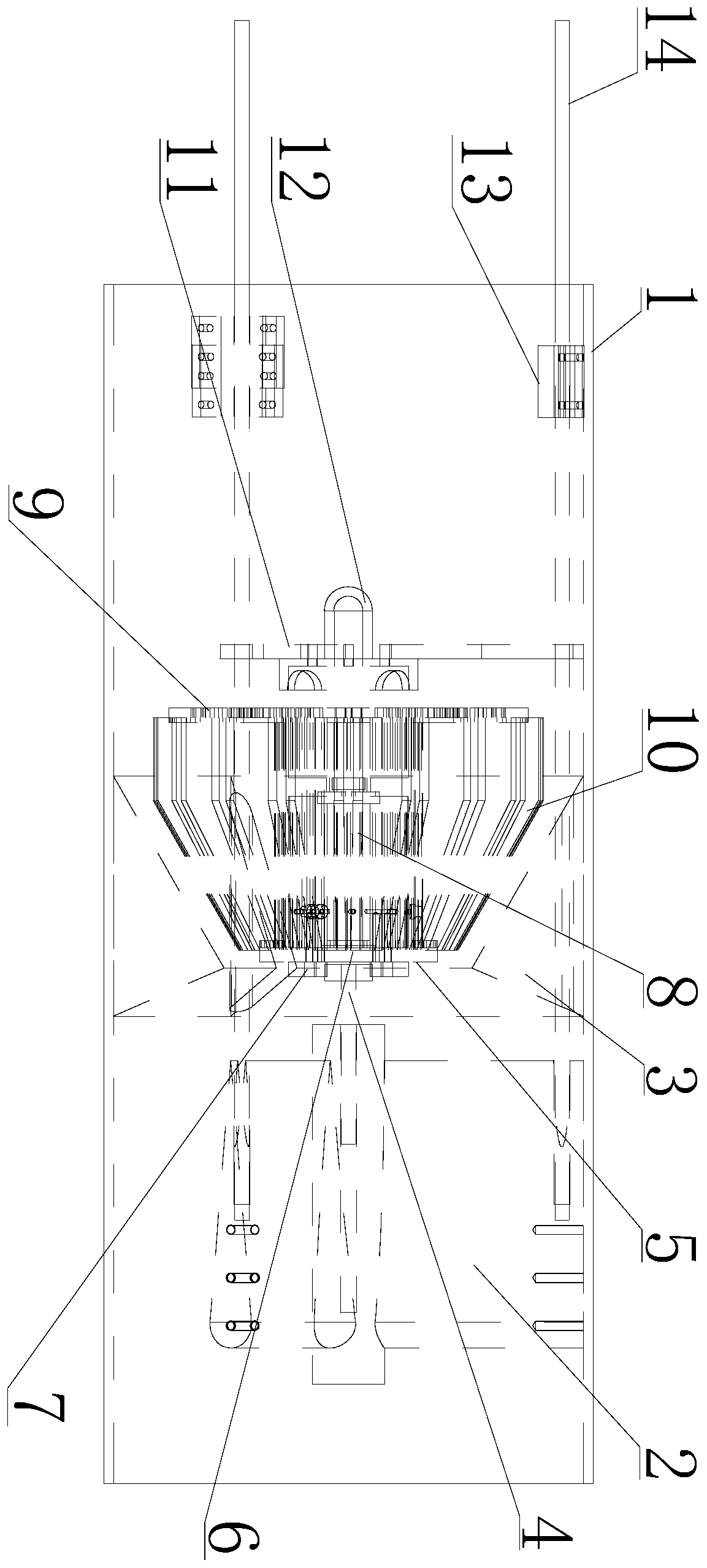 Variable section device for automatic start-stop of turbine fan