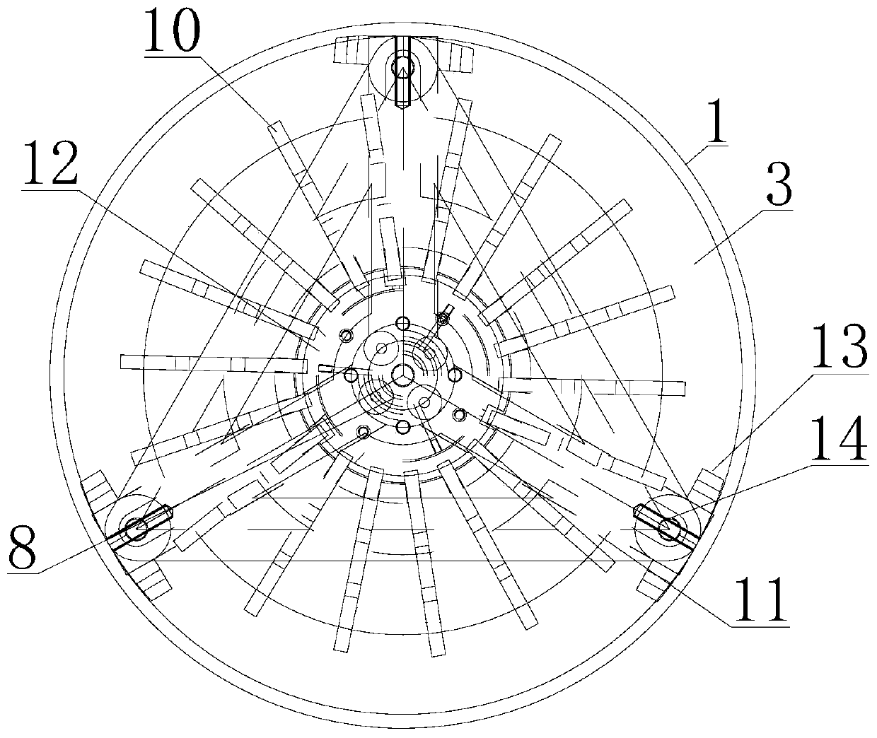 Variable section device for automatic start-stop of turbine fan